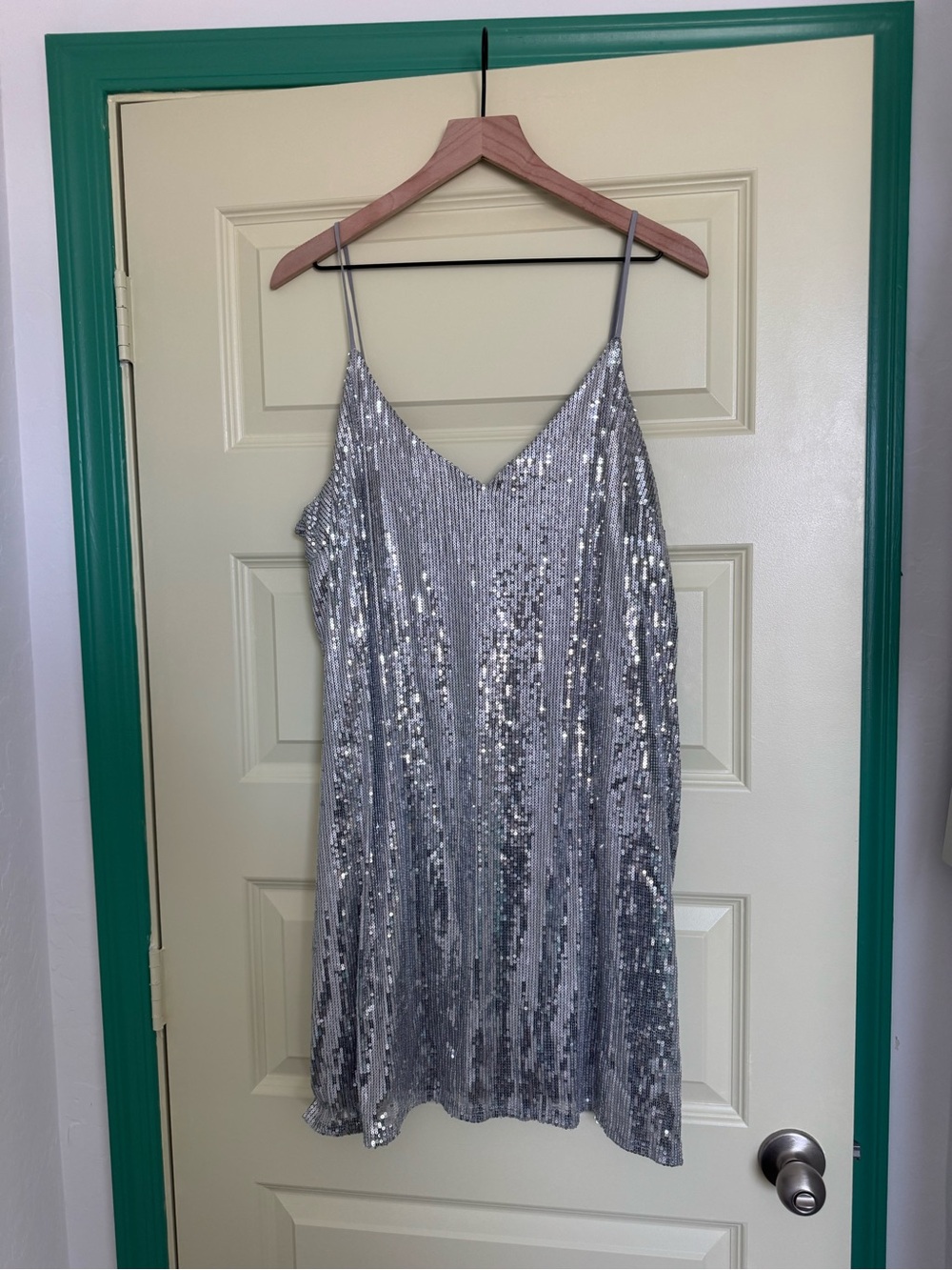 a new day Silver Sequin Slip Mini Dress